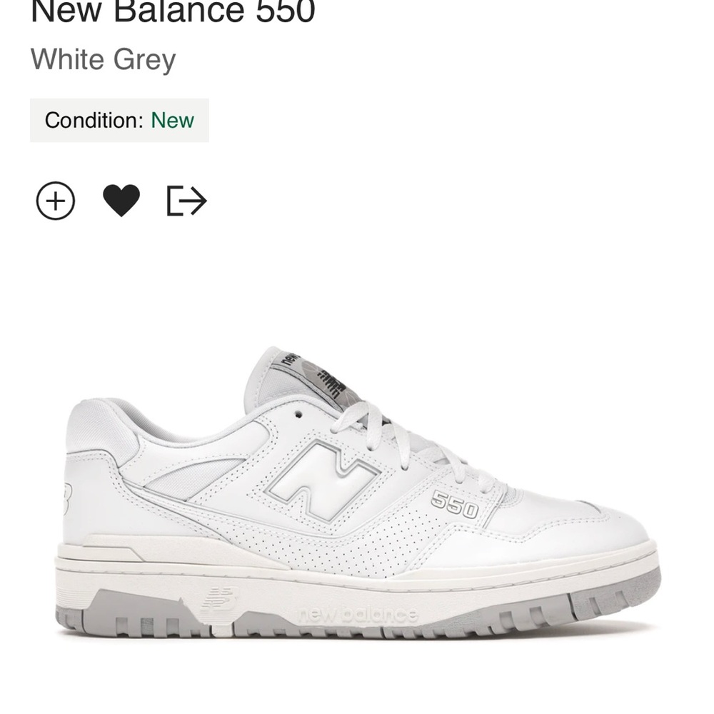 NEW BALANCE 550 white grey sneakers